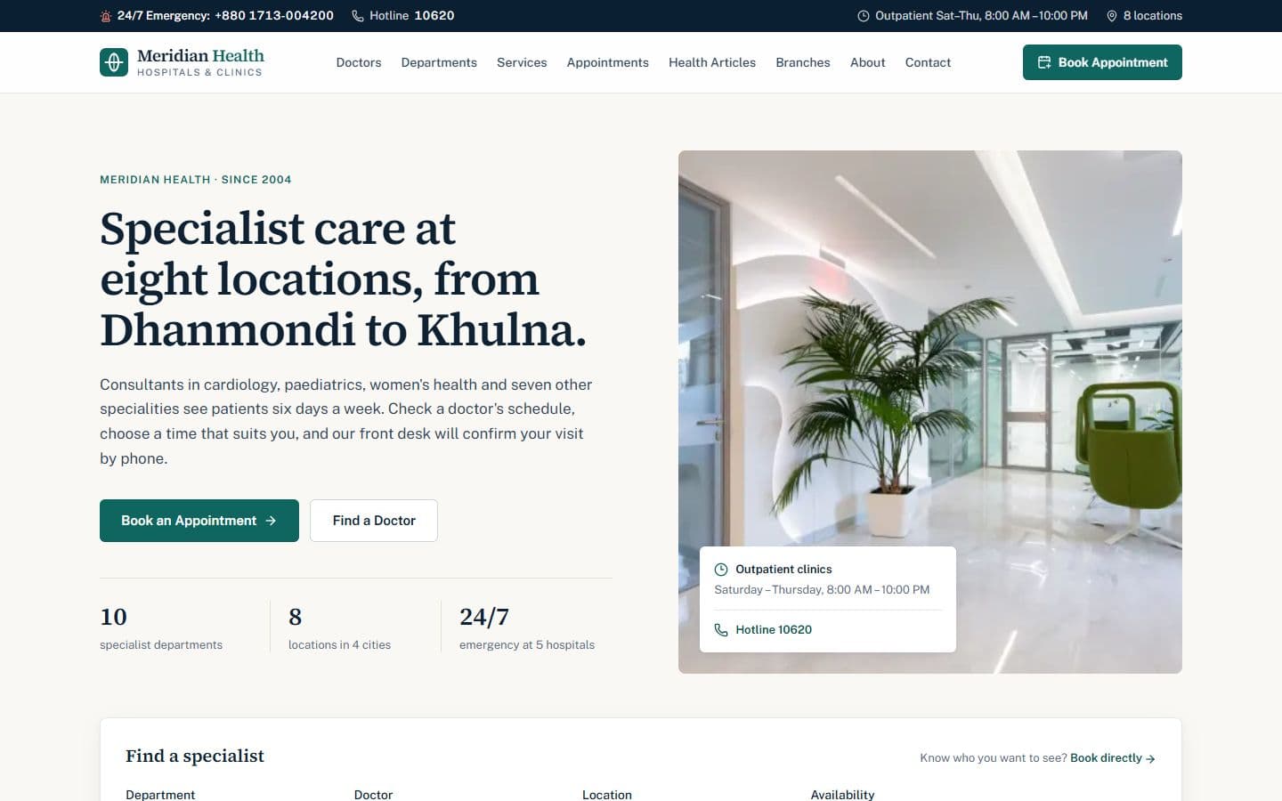 Hospital & Clinic Website with Appointment Management